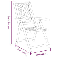 Thumbnail for Gartenstühle Verstellbar 3 Stk. Massivholz Akazie
