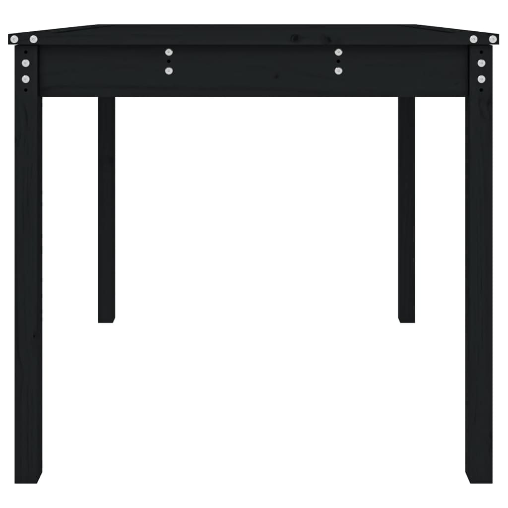 Gartentisch Schwarz 82,5x82,5x76 cm Massivholz Kiefer