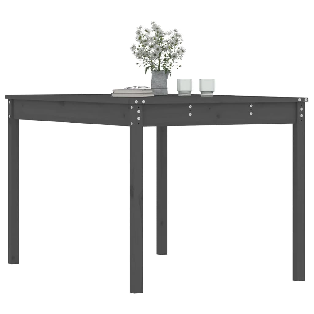 Gartentisch Grau 121x82,5x76 cm Massivholz Kiefer