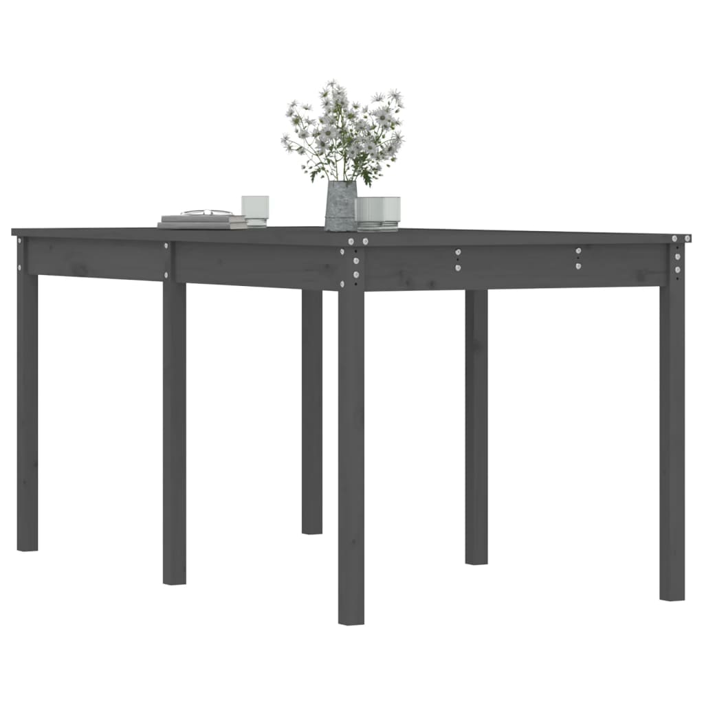 Gartentisch Grau 159,5x82,5x76 cm Massivholz Kiefer