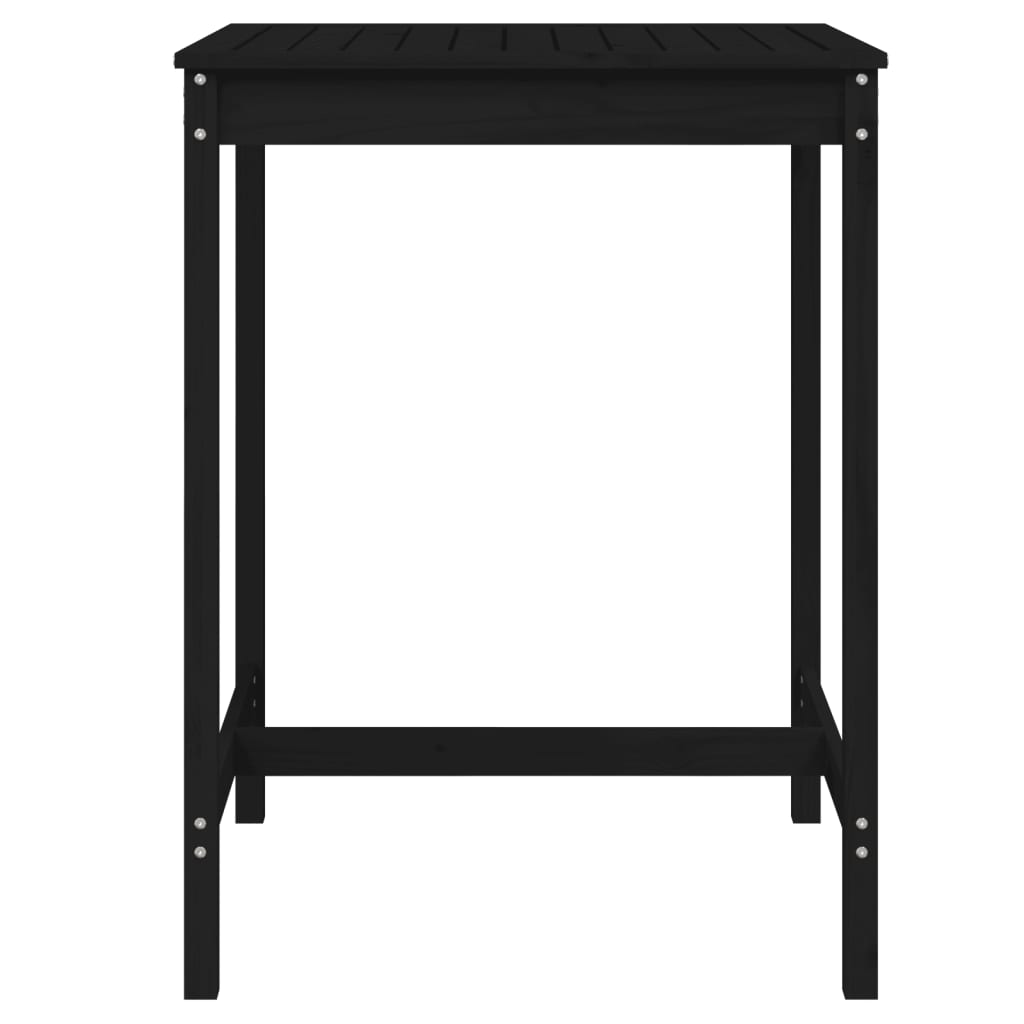 Gartentisch Schwarz 82,5x82,5x110 cm Massivholz Kiefer