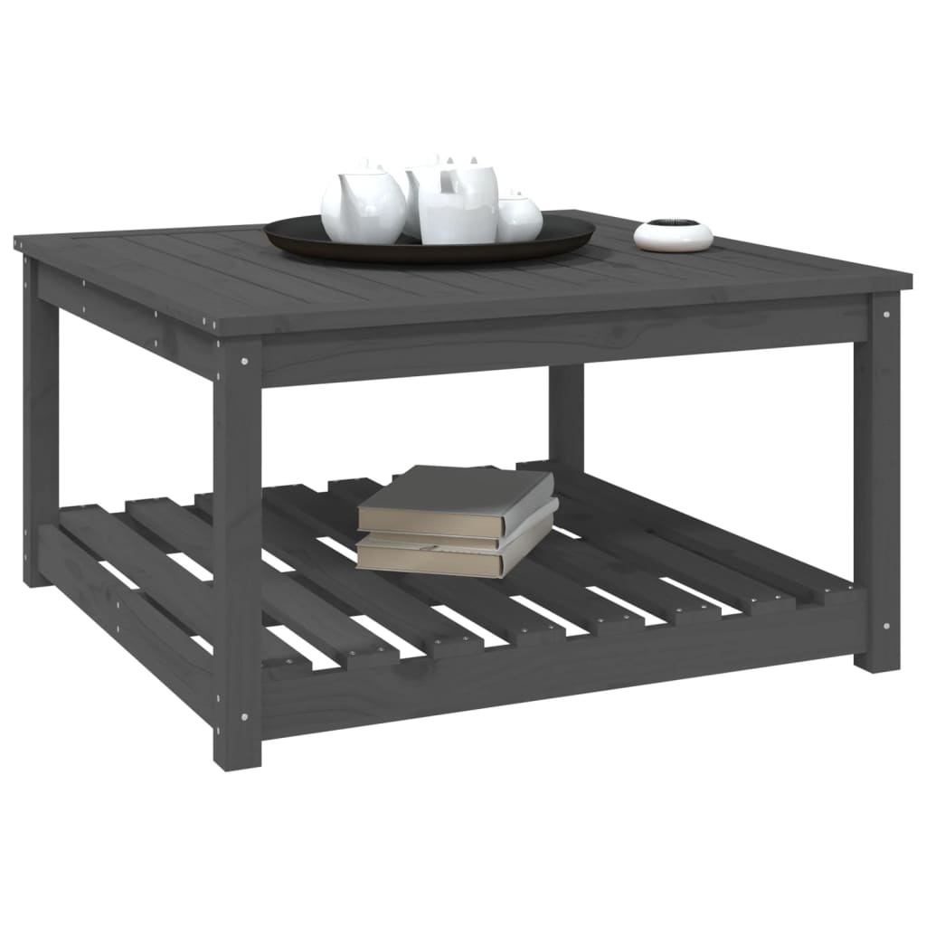 Gartentisch Grau 82,5x82,5x45 cm Massivholz Kiefer
