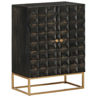 Thumbnail for Sideboard Schwarz 55x34x75 cm Massivholz Mango und Eisen