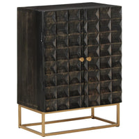 Thumbnail for Sideboard Schwarz 55x34x75 cm Massivholz Mango und Eisen