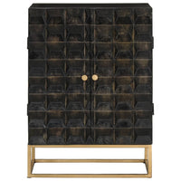 Thumbnail for Sideboard Schwarz 55x34x75 cm Massivholz Mango und Eisen
