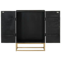 Thumbnail for Sideboard Schwarz 55x34x75 cm Massivholz Mango und Eisen