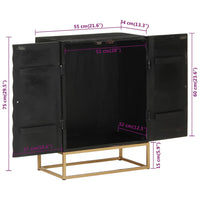 Thumbnail for Sideboard Schwarz 55x34x75 cm Massivholz Mango und Eisen