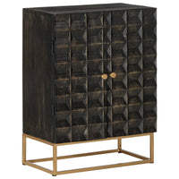 Thumbnail for Sideboard Schwarz 55x34x75 cm Massivholz Mango und Eisen