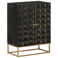 Thumbnail for Sideboard Schwarz 55x34x75 cm Massivholz Mango und Eisen
