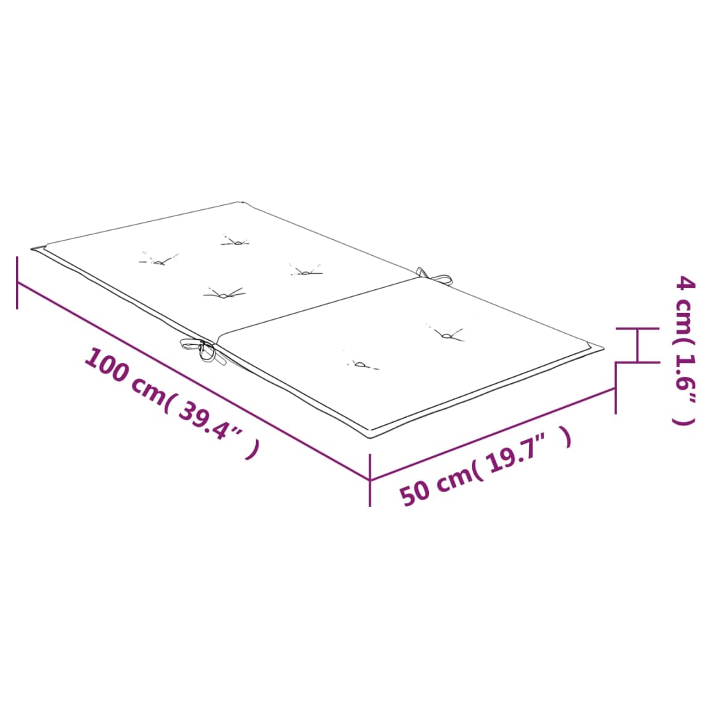 Niedriglehner-Auflagen 2 Stk. Türkis Stoff