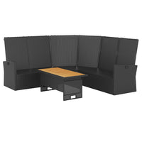 Thumbnail for 2-tlg. Garten-Lounge-Set mit Kissen Schwarz Poly Rattan