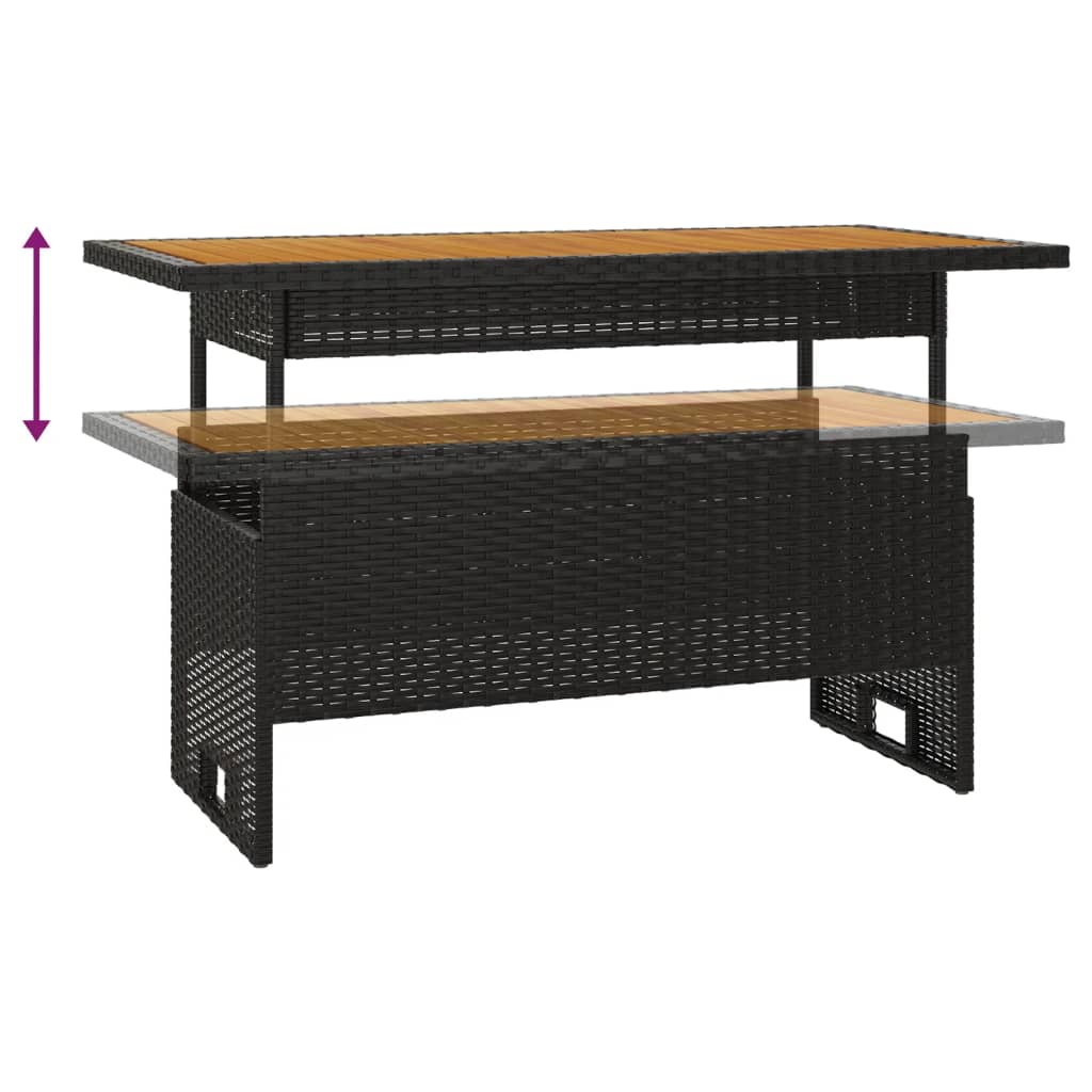 2-tlg. Garten-Lounge-Set mit Kissen Schwarz Poly Rattan