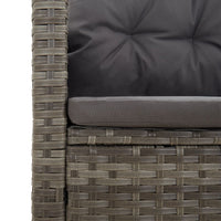 Thumbnail for 2-tlg. Garten-Lounge-Set mit Kissen Grau Poly Rattan