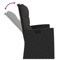 Thumbnail for 3-tlg. Garten-Lounge-Set mit Kissen Schwarz Poly Rattan