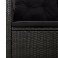 Thumbnail for 3-tlg. Garten-Lounge-Set mit Kissen Schwarz Poly Rattan