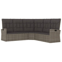 Thumbnail for 3-tlg. Garten-Lounge-Set mit Kissen Grau Poly Rattan