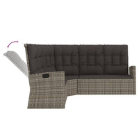 Thumbnail for 3-tlg. Garten-Lounge-Set mit Kissen Grau Poly Rattan
