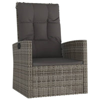 Thumbnail for 3-tlg. Garten-Lounge-Set mit Kissen Grau Poly Rattan