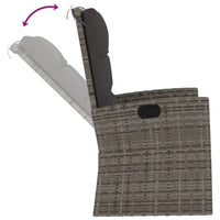 Thumbnail for 3-tlg. Garten-Lounge-Set mit Kissen Grau Poly Rattan