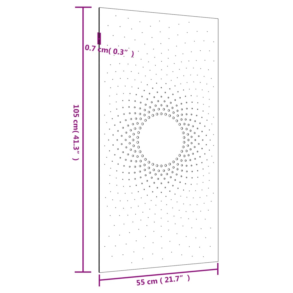 Garten-Wanddeko 105x55 cm Cortenstahl Sonne-Design