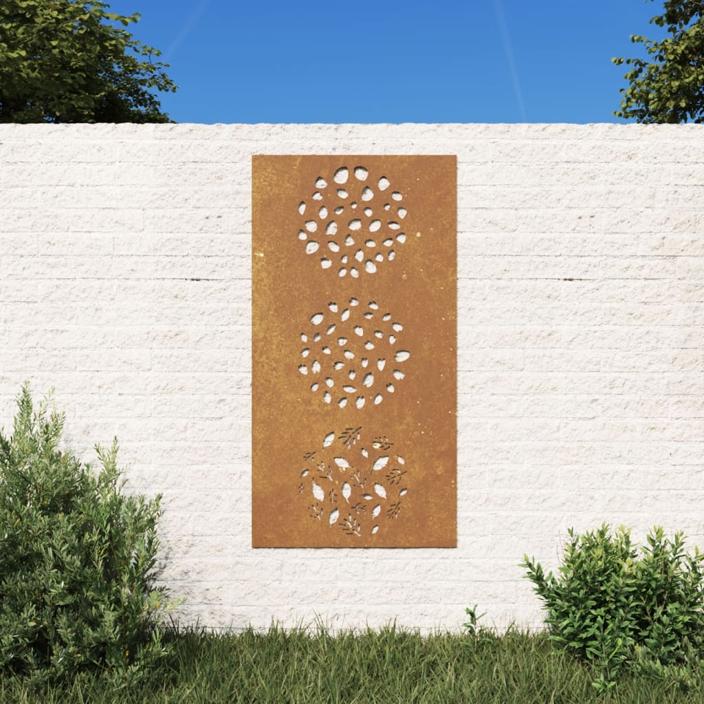 Garten-Wanddeko 105x55 cm Cortenstahl Blatt-Design