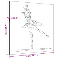 Thumbnail for Garten-Wanddeko 55x55 cm Cortenstahl Balletttänzerin