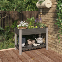Thumbnail for Garten-Hochbeet mit Ablage Grau 100x50x75 cm WPC