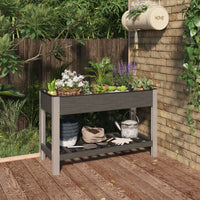 Thumbnail for Garten-Hochbeet mit Ablage Grau 120x50x75 cm WPC