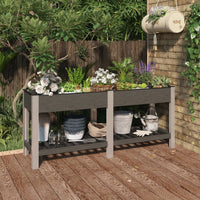 Thumbnail for Garten-Hochbeet mit Ablage Grau 175x50x75 cm WPC