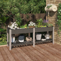 Thumbnail for Garten-Hochbeet mit Ablage Grau 200x50x75 cm WPC