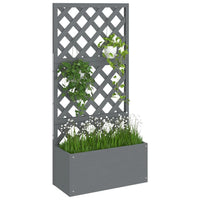 Thumbnail for Blumenkasten mit Rankgitter Grau 65x33x135 cm WPC