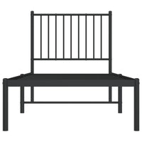 Thumbnail for Bettgestell mit Kopfteil Metall Schwarz 80x200 cm