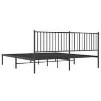Thumbnail for Bettgestell mit Kopfteil Metall Schwarz 183x213 cm