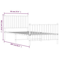 Thumbnail for Bettgestell mit Kopf- und Fußteil Metall Schwarz 90x200 cm