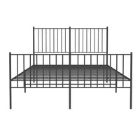 Thumbnail for Bettgestell mit Kopf- und Fußteil Metall Schwarz 135x190 cm