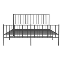 Thumbnail for Bettgestell mit Kopf- und Fußteil Metall Schwarz 150x200 cm