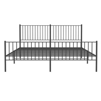 Thumbnail for Bettgestell mit Kopf- und Fußteil Metall Schwarz 183x213 cm