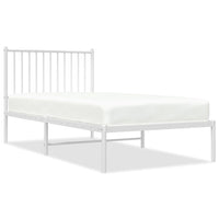Thumbnail for Bettgestell mit Kopfteil Metall Weiß 90x190 cm