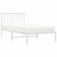 Thumbnail for Bettgestell mit Kopfteil Metall Weiß 90x190 cm