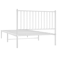 Thumbnail for Bettgestell mit Kopfteil Metall Weiß 100x200 cm