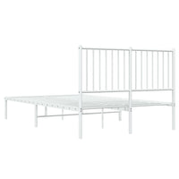 Thumbnail for Bettgestell mit Kopfteil Metall Weiß 120x190 cm