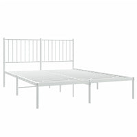 Thumbnail for Bettgestell mit Kopfteil Metall Weiß 140x190 cm