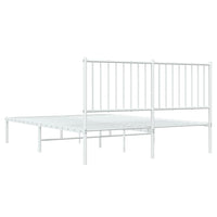 Thumbnail for Bettgestell mit Kopfteil Metall Weiß 140x190 cm