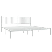 Thumbnail for Bettgestell mit Kopfteil Metall Weiß 193x203 cm