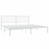 Thumbnail for Bettgestell mit Kopfteil Metall Weiß 200x200 cm
