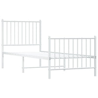 Thumbnail for Bettgestell mit Kopf- und Fußteil Metall Weiß 80x200 cm