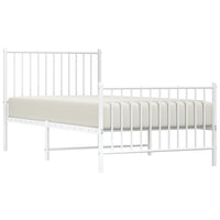 Thumbnail for Bettgestell mit Kopf- und Fußteil Metall Weiß 90x190 cm