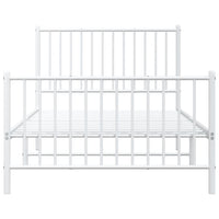 Thumbnail for Bettgestell mit Kopf- und Fußteil Metall Weiß 100x200 cm