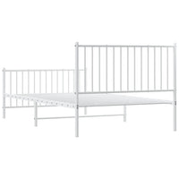 Thumbnail for Bettgestell mit Kopf- und Fußteil Metall Weiß 107x203 cm