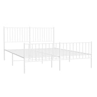 Thumbnail for Bettgestell mit Kopf- und Fußteil Metall Weiß 150x200 cm